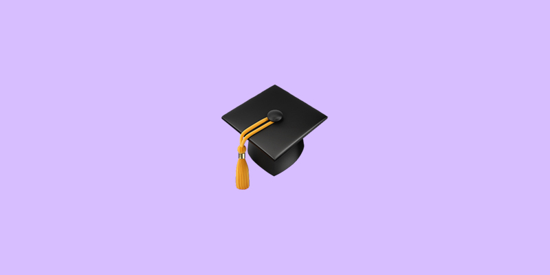 Grad-cap Emoji with color background